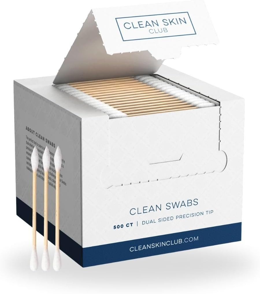 Clean Skin Club Clean Swabs | 500CT | One Pointed Tip | Biodegradable + Organic Cotton & Bamboo | Makeup & Nail Polish Touch-ups | Chlorine-Free & Hypoallergenic (500 Count) | Amazon (US)