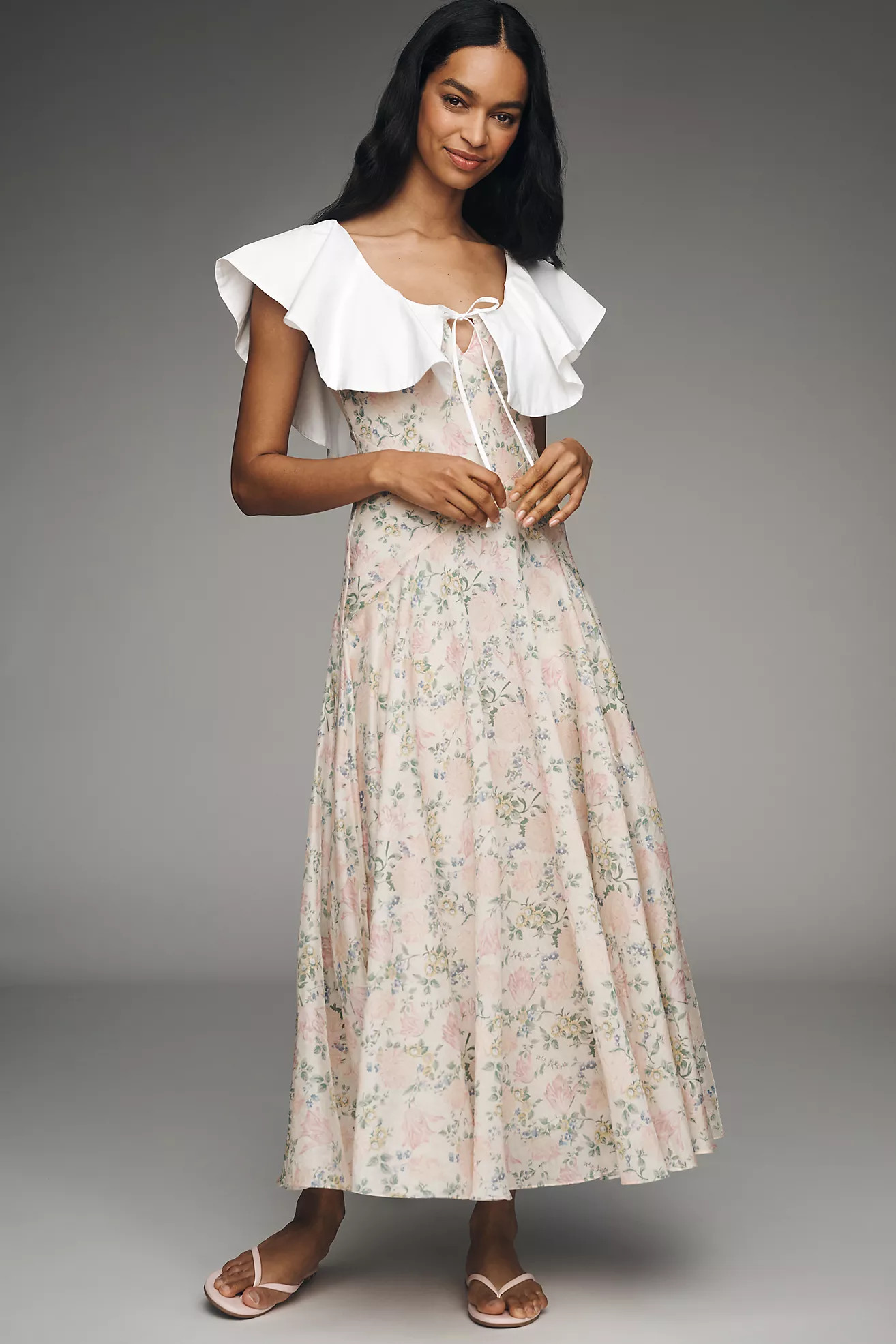 Maude Club Fawn Collared Maxi Dress | Anthropologie (US)