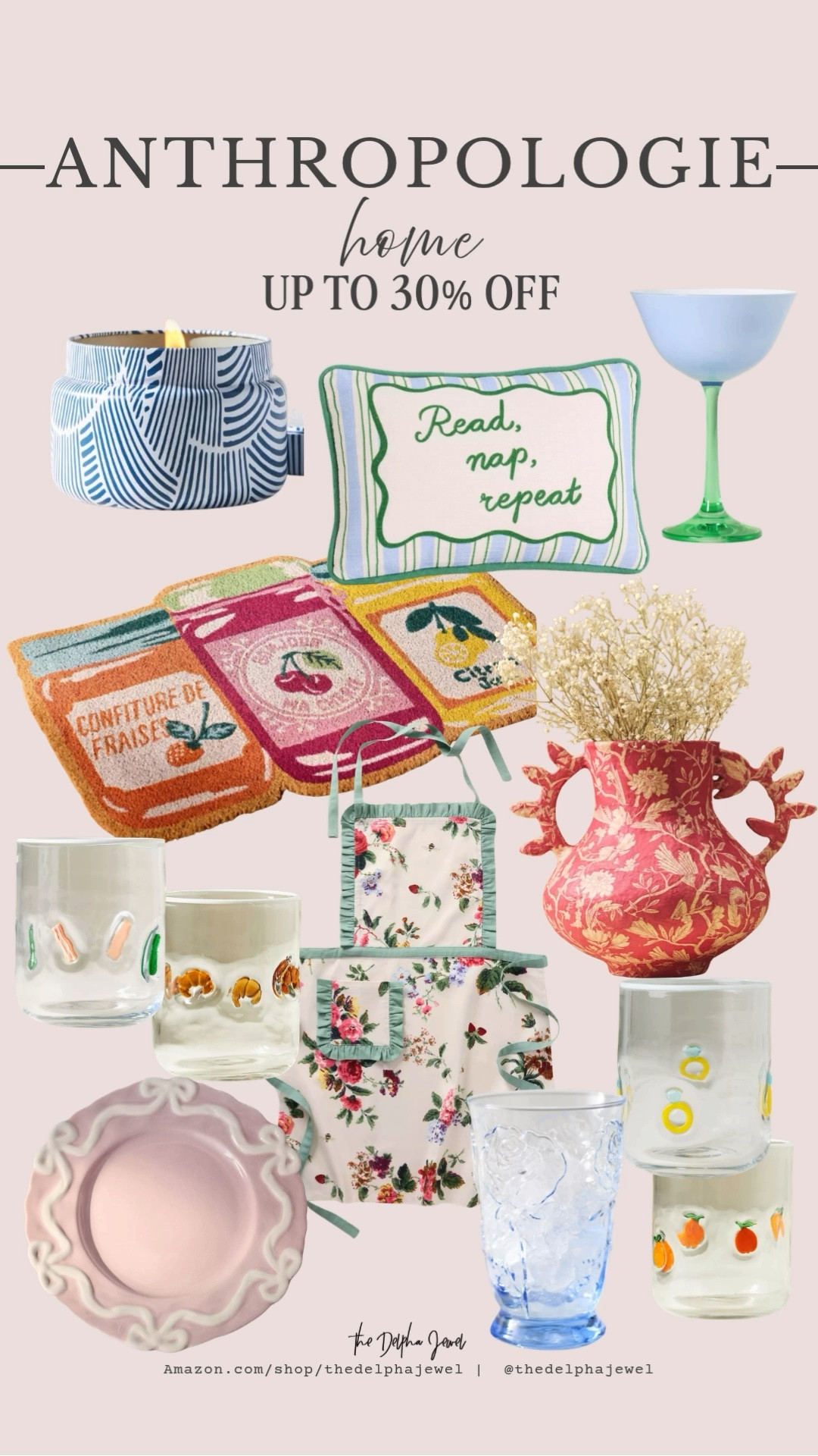 🪴up to 30% off home decor at @Anthropologie 

Rosette juice glasses, bow stoneware side plates, icon juice glasses, pela coupe glasses, Camille apron, blossom mache vase, jam jar printed doormat, dduende studio cafe cotton pillow, capri blue volcano candle

#LTKfoodie #LTKSaleAlert #LTKHome