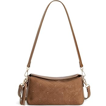 S-ZONE Faux Suede Purses for Women, Hobo Shoulder Crossbody Bag 2 Straps | Amazon (US)