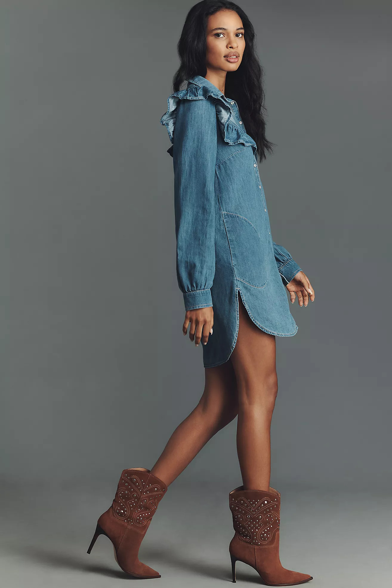 By Anthropologie Studded High-Heel Western Ankle Boots | Anthropologie (US)