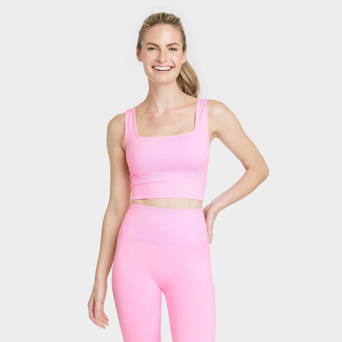 Women's Seamless Square Neck Crop Tank Top - All In Motion™ | Target