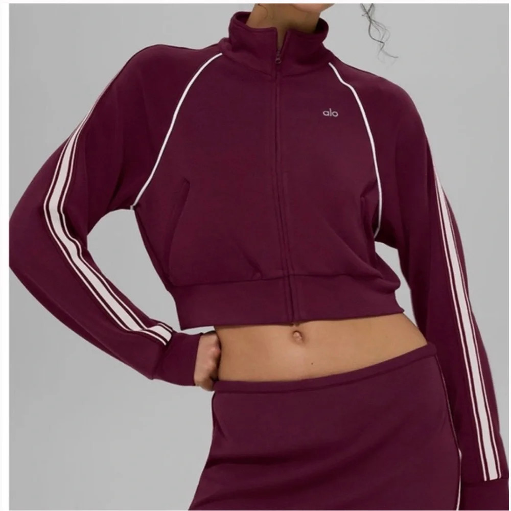 ALO Yoga Track Star Full Zip Jacket and Mini Skirt Set | Poshmark