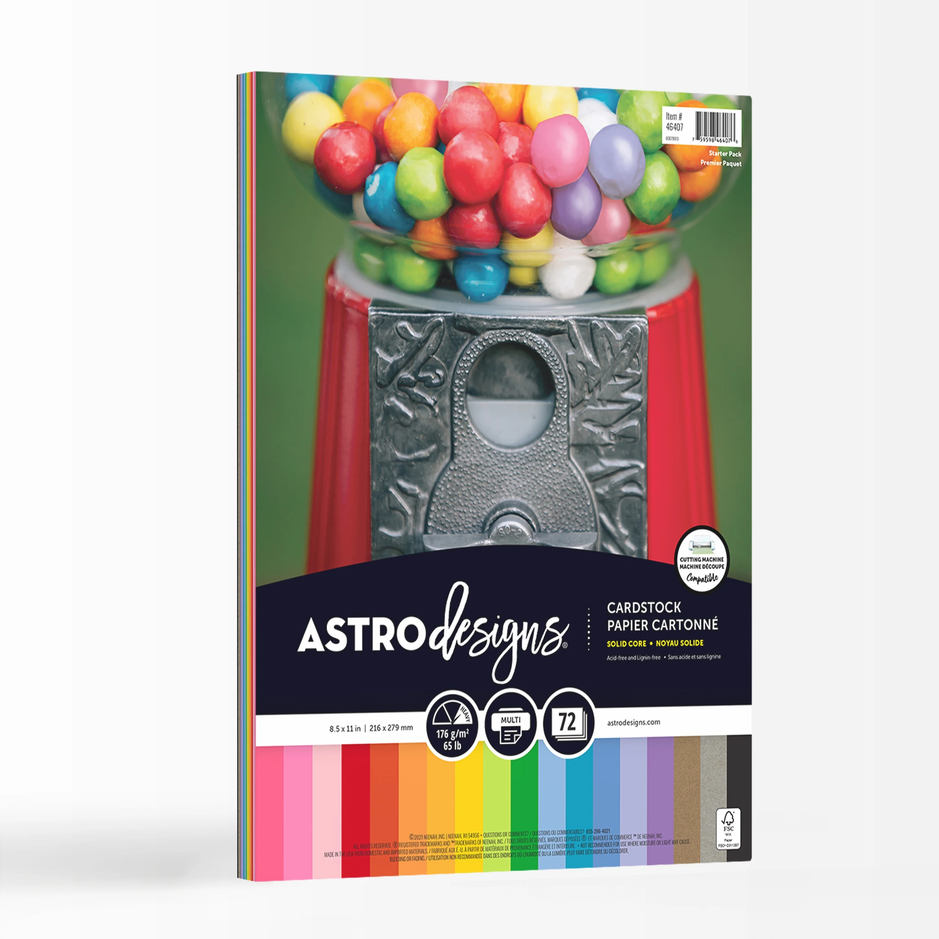 Astrodesigns Cardstock, Starter Pack 18-Color Assortment, 8.5" x 11", 65 lb/176 Gsm, 72 Sheets | Walmart (US)