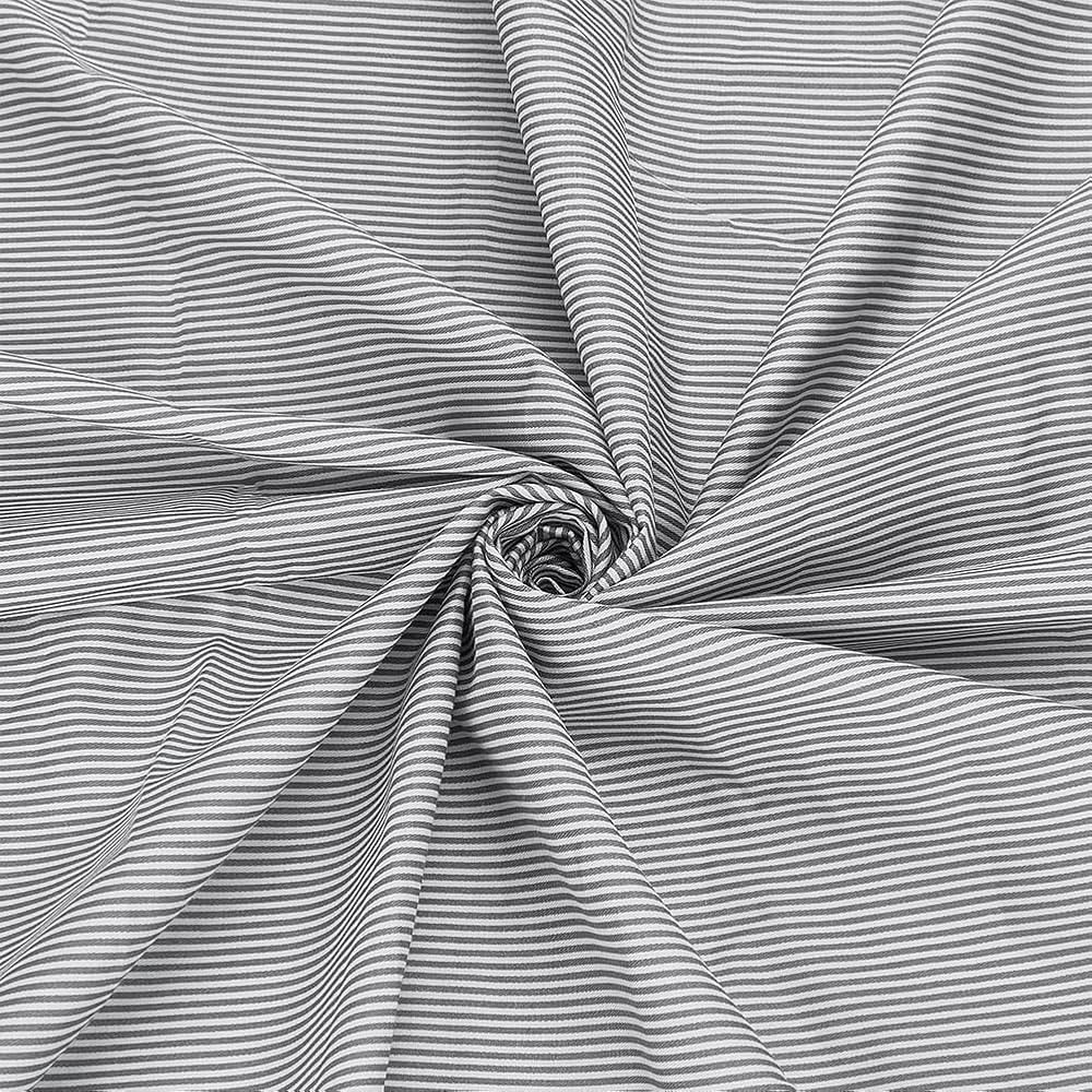 FINGERINSPIRE 1.09 Yard Striped Cotton Fabric 63 Inch Wide Light Gray White Versatile Sewing Mate... | Amazon (US)
