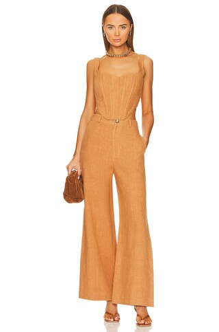 Bardot Linen Corset Bustier en Camel from Revolve.com | Revolve Clothing (Global)