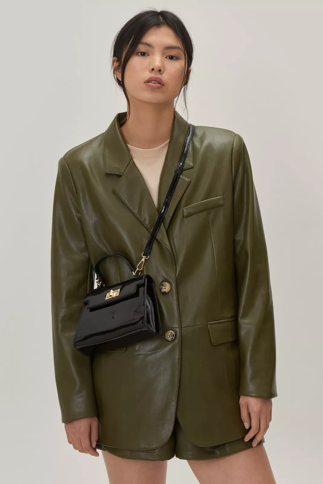 Patent Structured Mini Crossbody Bag | Nasty Gal (US)