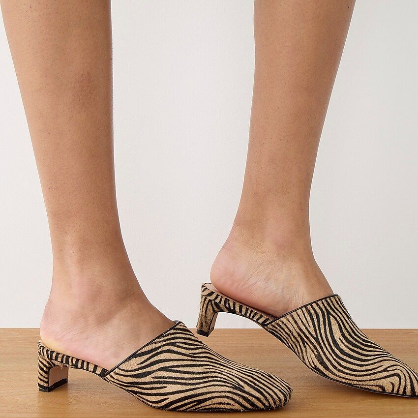 Layla mule heels in calf hair | J.Crew US