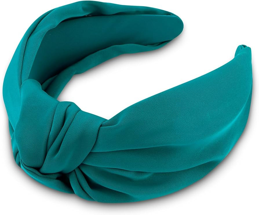 TOBATOBA Peacock Blue Headband, Top Knot Headband Satin Silk for Women, Wide Headbands for Women'... | Amazon (US)