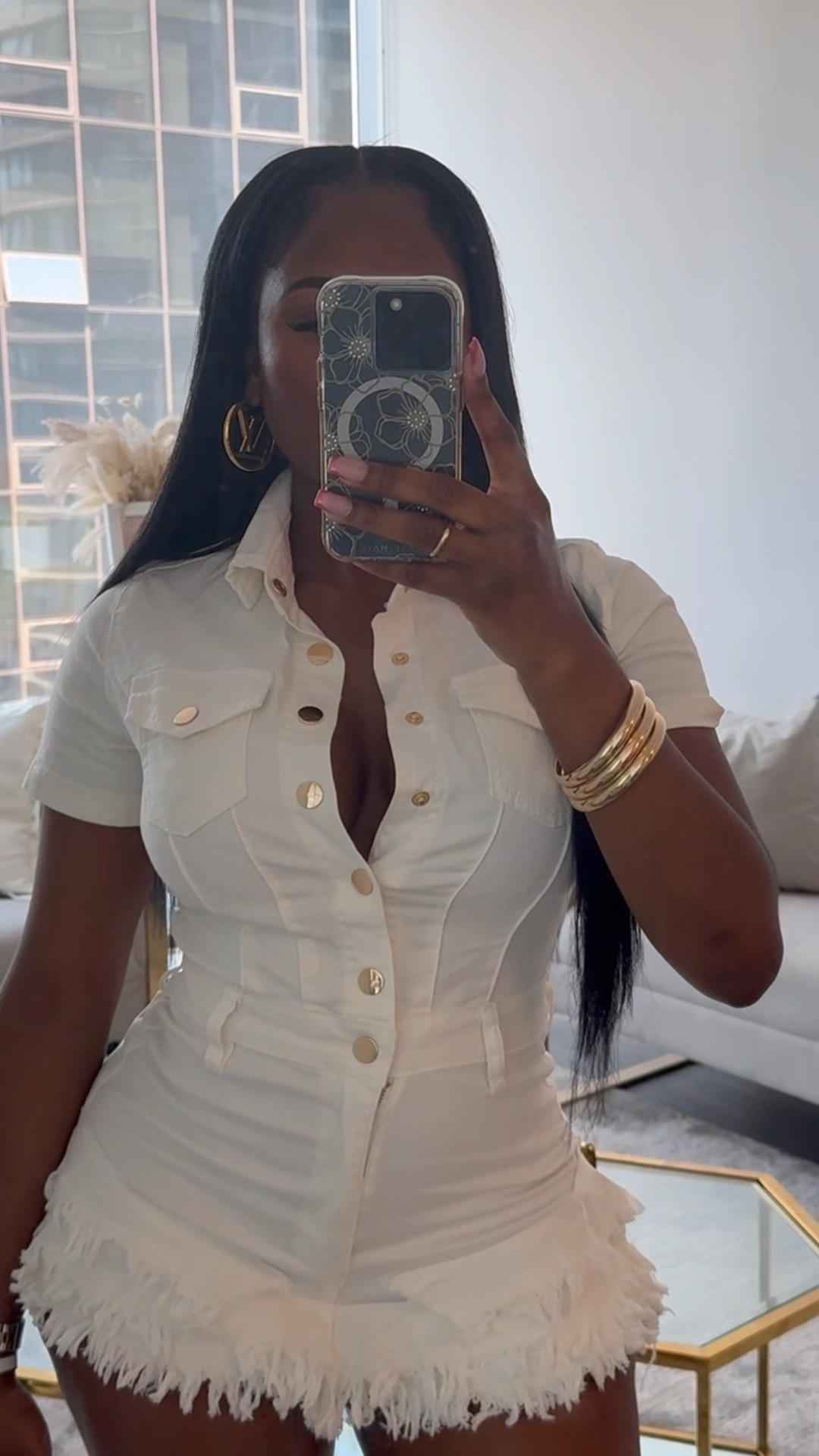 Details: 
Romper - Fashion Nova | Sweet Bliss Denim Romper - White ( I’m wearing a size small )

+ Bracelets - Rare Find 3pc  Bangle Set - Gold

Remaining items linked! ✨🤍

#LTKbeauty #LTKstyletip