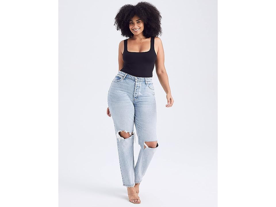 Abercrombie & Fitch Curve Love High Rise Dad Jeans (Light Destroy) Women's Jeans | Zappos