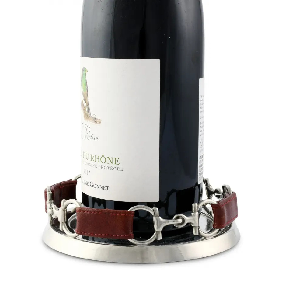 Vagabond House Equestrian Bit Leather Wine Coaster | Gracious Style | Gracious Style, Inc.