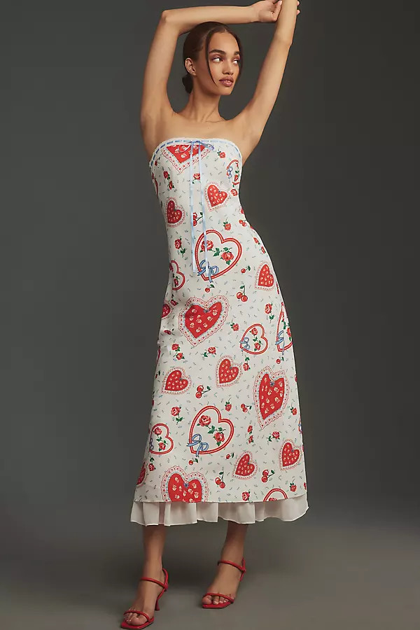 For Love & Lemons Daisy Mae Strapless Midi Dress | Anthropologie (US)