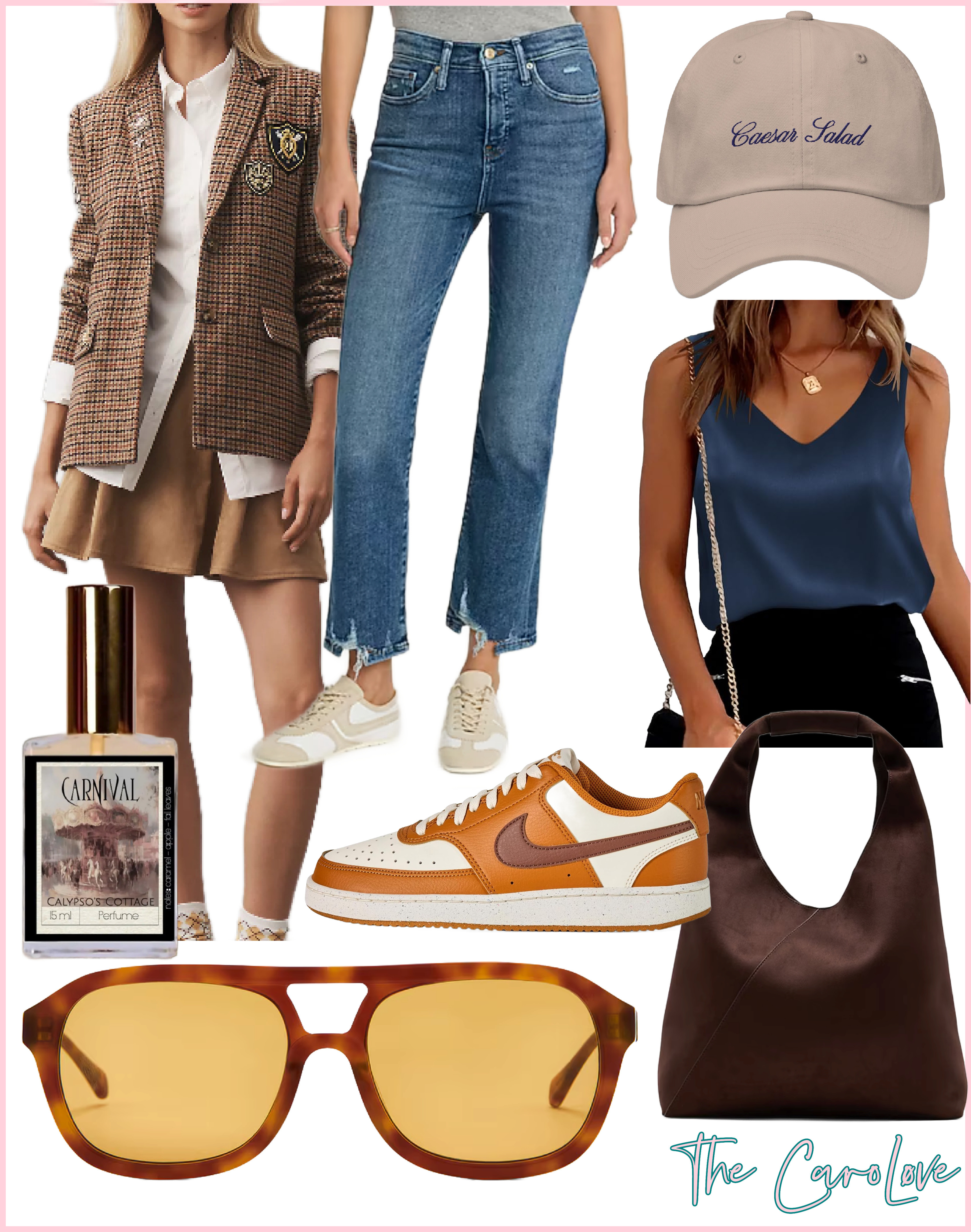 ✨ Street style meets playful chic ✨ Styling my By Anthropologie Patches Houndstooth Blazer with cropped flare jeans, a satin tank, and my go-to Nike Court Vision Lows. Finished the look with a vegan leather slouchy tote, Capri sunnies by Devon Windsor, and a hint of Carnival perfume 🍎🌙.

Shop the full look here ⬇️ 

 #LTKStyleTip #LTKShoeCrush #LTKItBag