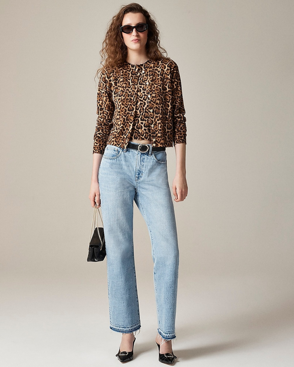 Featherweight cashmere cardigan in leopard print | J. Crew US