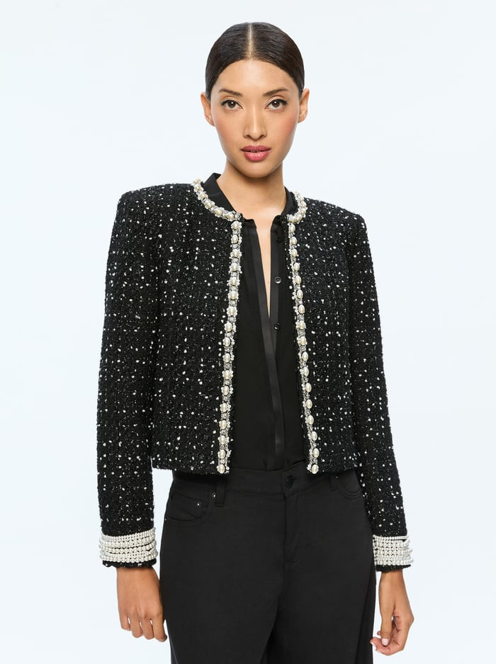 DORIAN EMBELLISHED BOXY JACKET | Alice + Olivia