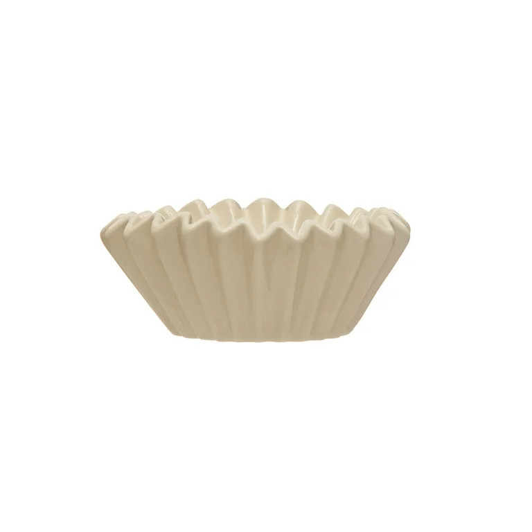 Creative Co-Op Fluted Stoneware Bowl, White | Walmart (US)