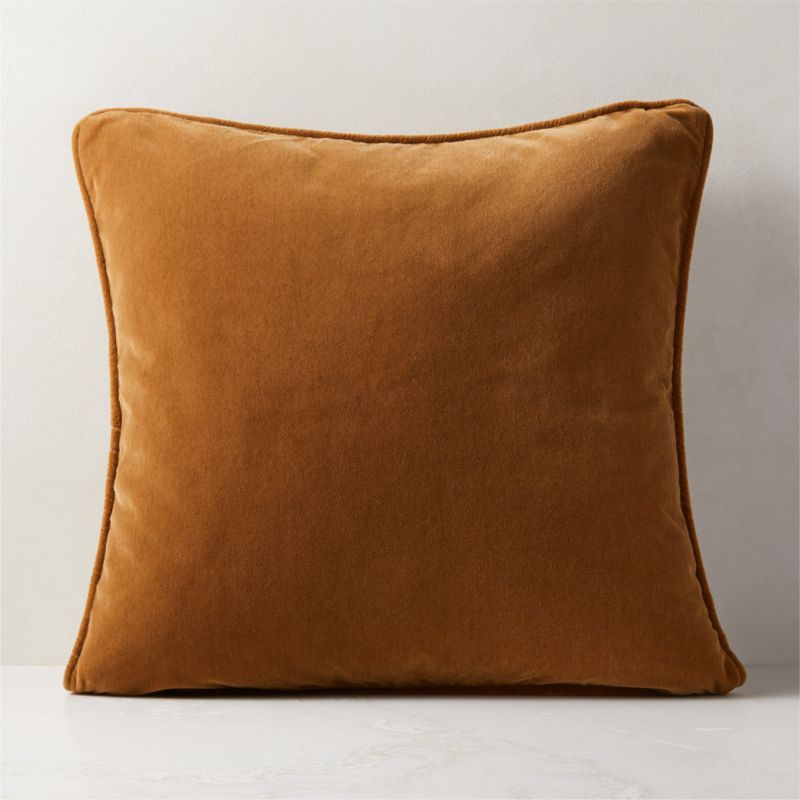 23" Camel Faux Mohair Modern Throw Pillow With Feather-Down Insert + Reviews | CB2 | CB2