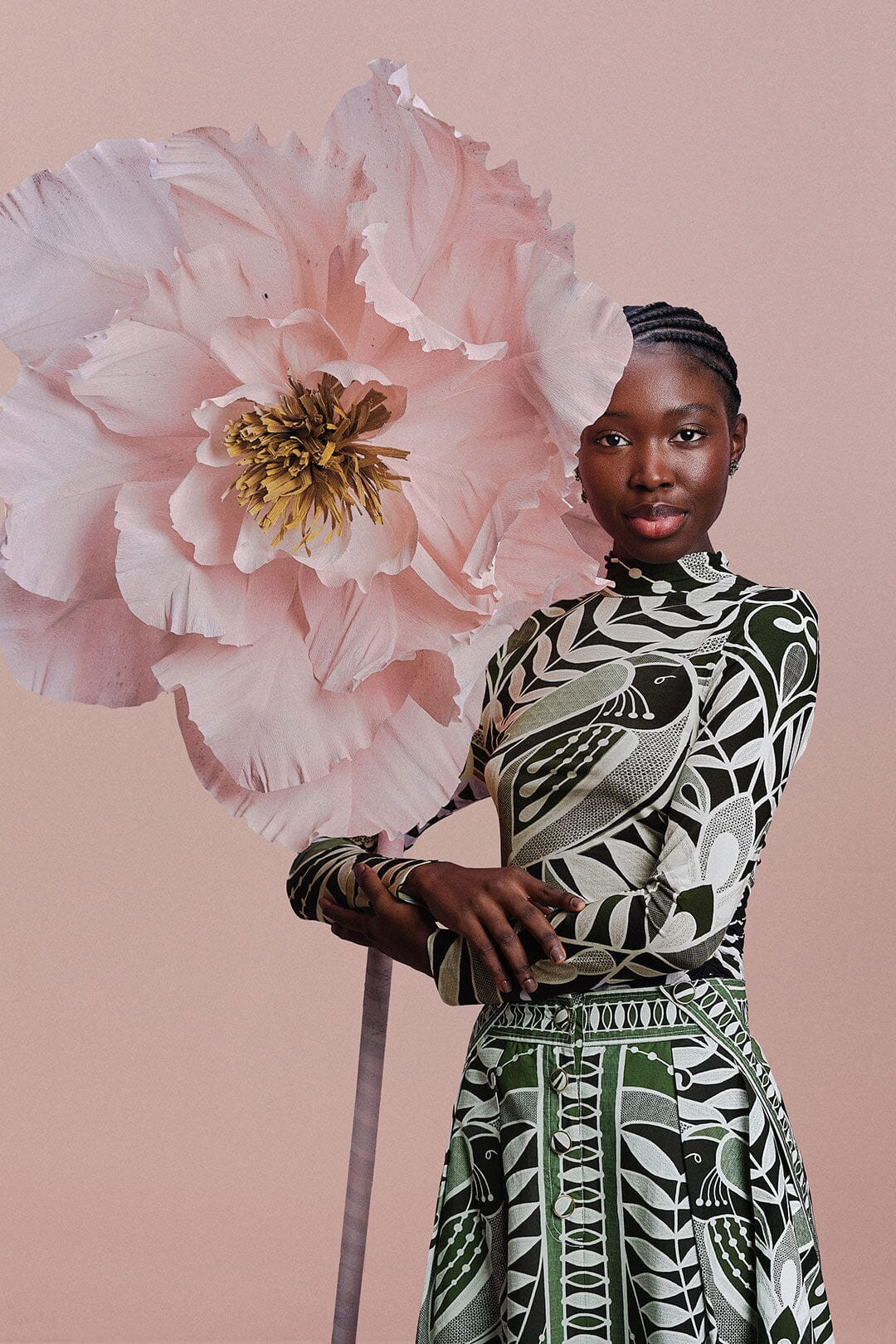 Black Lace Nature Jersey Blouse | FarmRio (US)