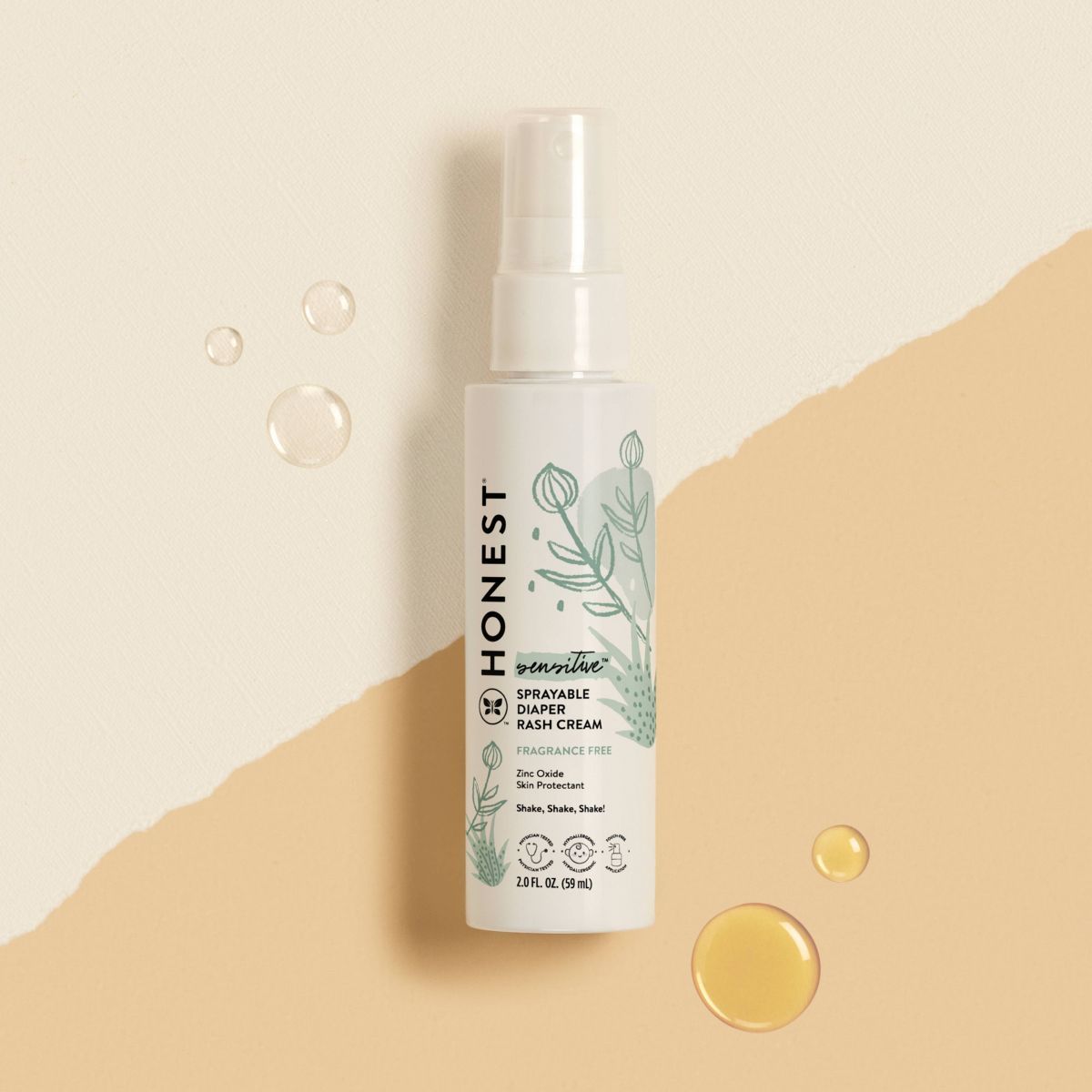 The Honest Company Sensitive Sprayable Fragrance Free Diaper Rash Cream - 2 fl oz | Target