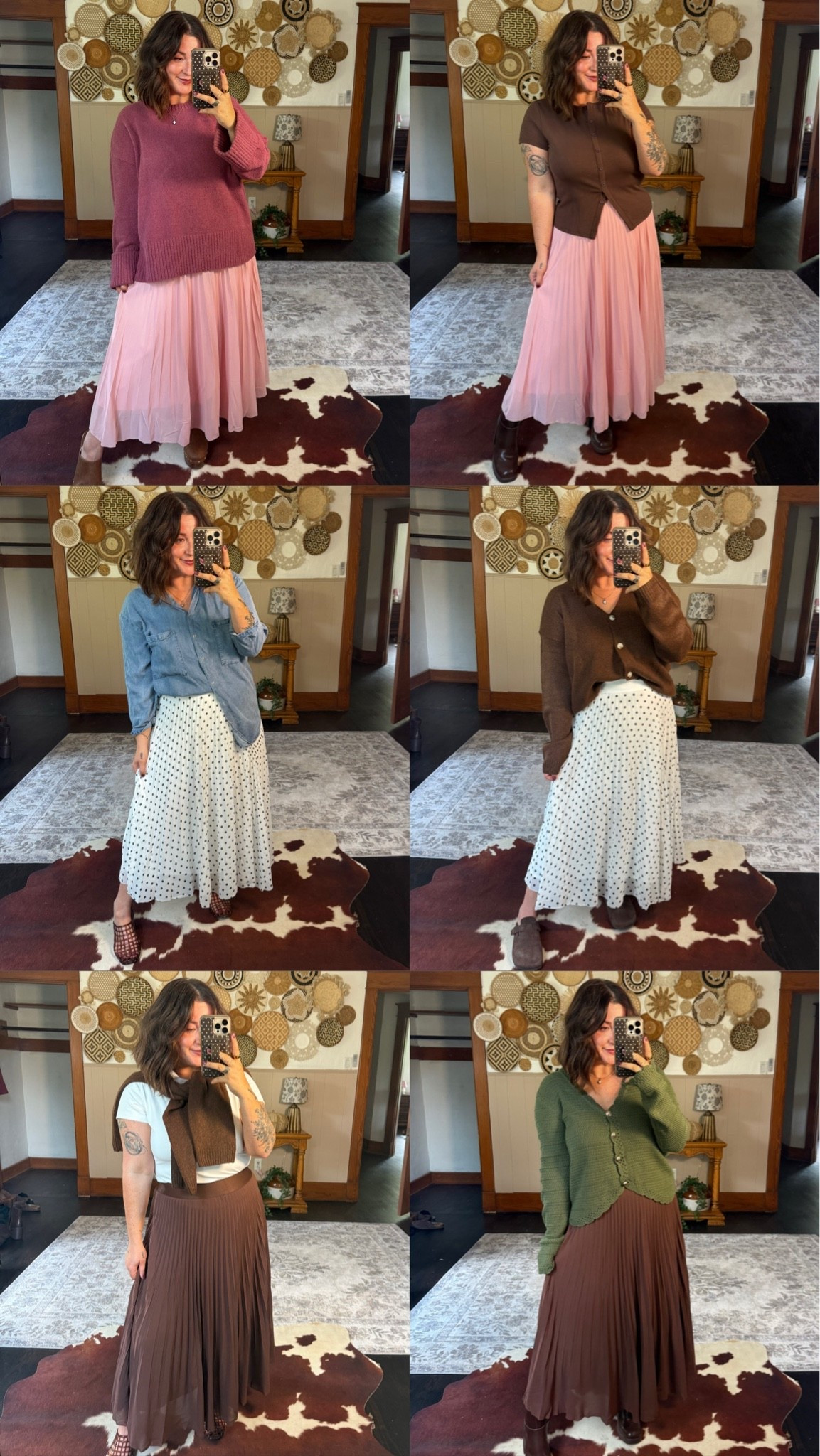 fall color + style outfit combos with skirts! everything runs TTS & I am 5'1 size 8/10 wearing mediums + larges in everything!

#LTKSeasonal #LTKMidsize #LTKBeauty