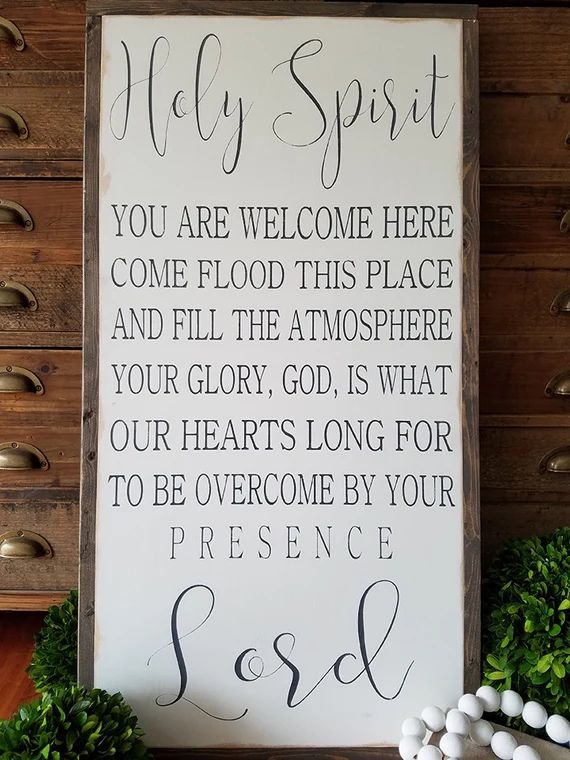 Holy Spirit You Are Welcome Here Framed Sign 16"x32"|Song Lyrics|Spiritual|Handpainted|Wood Sign | Etsy (US)