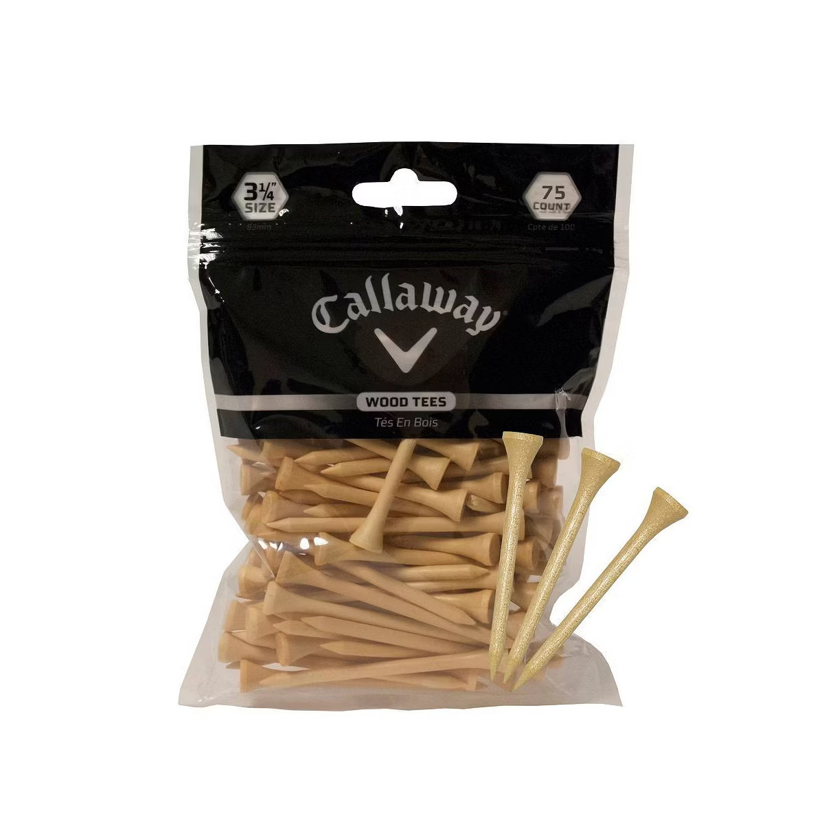 Callaway 3.25" Wood Golf Tees - Natural | Target