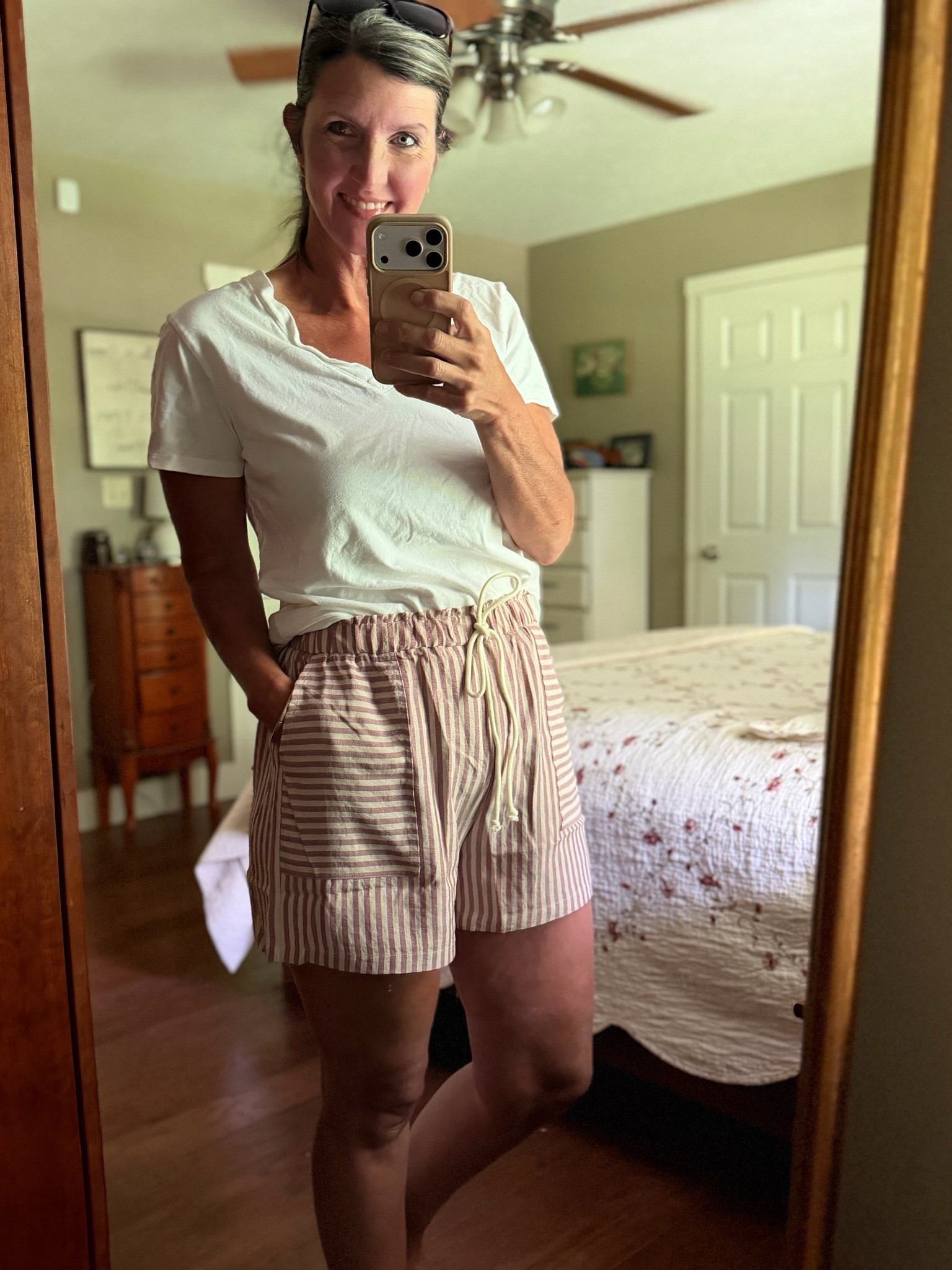 The cutest lightweight shorts! So comfy! I’m wearing a medium!

#LTKgrwm #LTKootd #LTKOver40