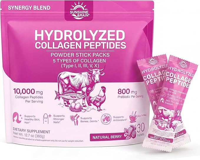 Multi Collagen Peptides Powder for Women – 10g Hydrolyzed Collagen Type I, II, III, V & X with ... | Amazon (US)