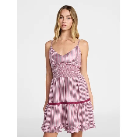No Boundaries Ruffle Smocked Mini Dress, Women's XXS-XXL | Walmart (US)