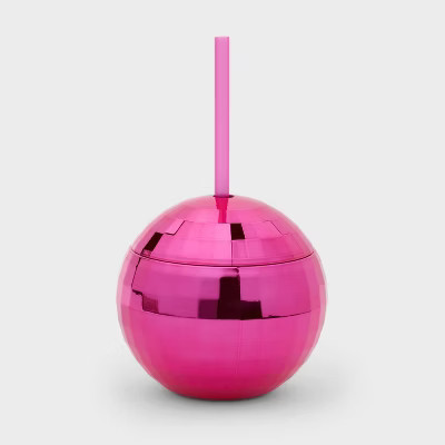 Hot Pink Disco Ball Cup 14 fl oz - Spritz™ | Target