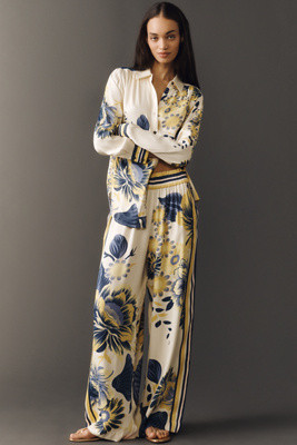 Conditions Apply Imara Satin Wide-Leg Pants | Anthropologie (US)