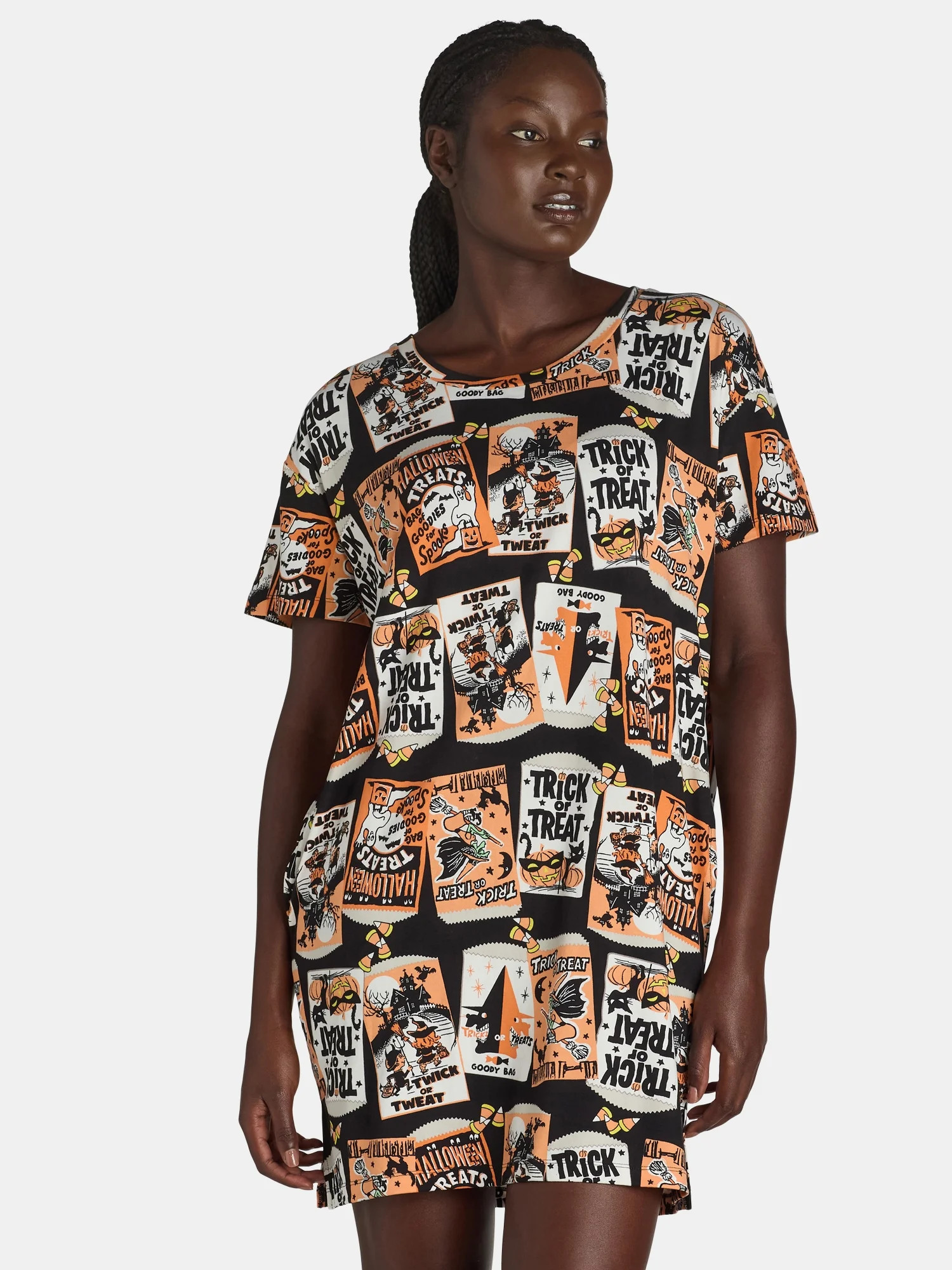 Women's Halloween Candy Sleepshirt Top by Way to Celebrate - Walmart.com | Walmart (US)