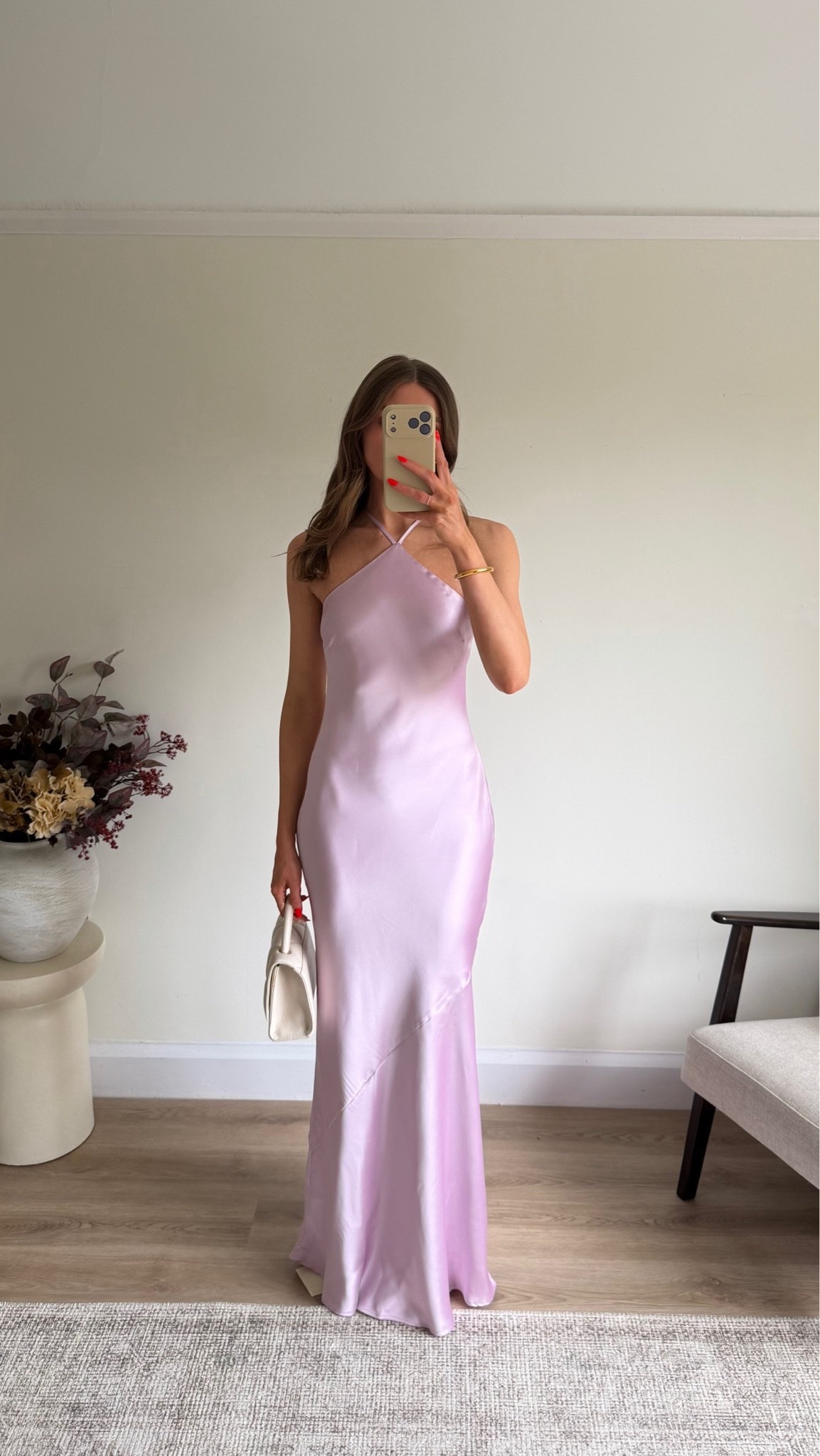 Pretty lavish dress try on! 25% off this weekend: HEATWAVE
trying a size 8 in the Yvette Halter Neck Maxi Dress - Lilac 
I’m 5ft 6