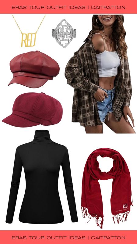 Red Eras Tour outfit ideas inspired by the All Too Well music video and Red Taylor's Version!

Plaid shirt, plaid oversized shirt; black mock neck, red cap, red newsboy cap, red scarf, red ring, red necklace, red era outfit ideas, red outfit ideas, red taylor swift, red Taylor swift outfit idea, red taylor’s version, red eras outfit, red eras tour outfit, eras tour outfit ideas, eras tour outfits, eras outfit idea, taylor swift eras tour, taylor swift red eras tour, eras tour outfit inspo

#LTKSeasonal #LTKfindsunder50 #LTKfindsunder100