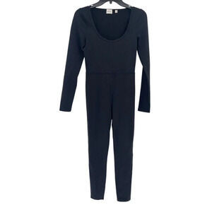 Wilfred Free Womens Black Maxe Jumpsuit Scoop Neck Long Sleeve Stretch Size M | Poshmark