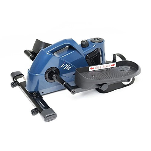 JFIT Under Desk and Stand Up Mini Elliptical/Stepper w/Adjustable Angle, Navy/Black | Amazon (US)
