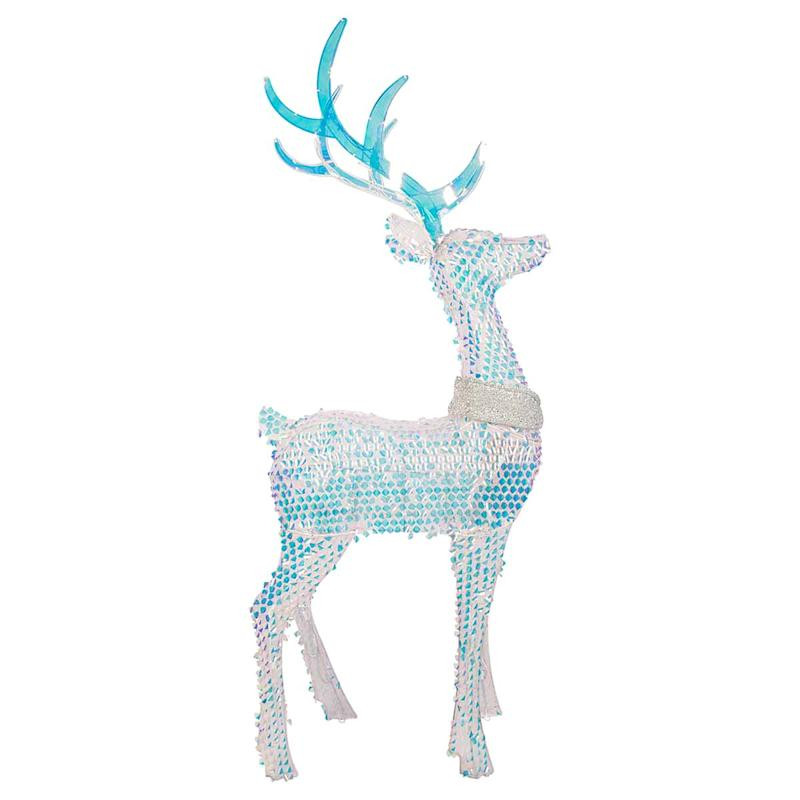 Pre-Lit Frozen Snowflakes Reindeer, 5' | At Home