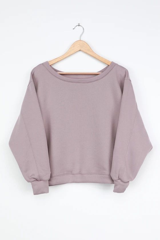 Leisure Time Lavender Off-the-Shoulder Sweatshirt | Lulus (US)