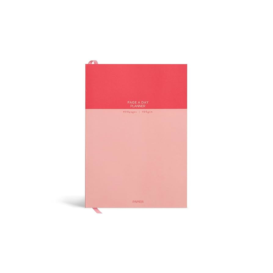 Papier Undated Daily Planner - Pink, 8.46"L x 6.02"W | Hardback Cover Notebook Diary, Write Perso... | Amazon (US)