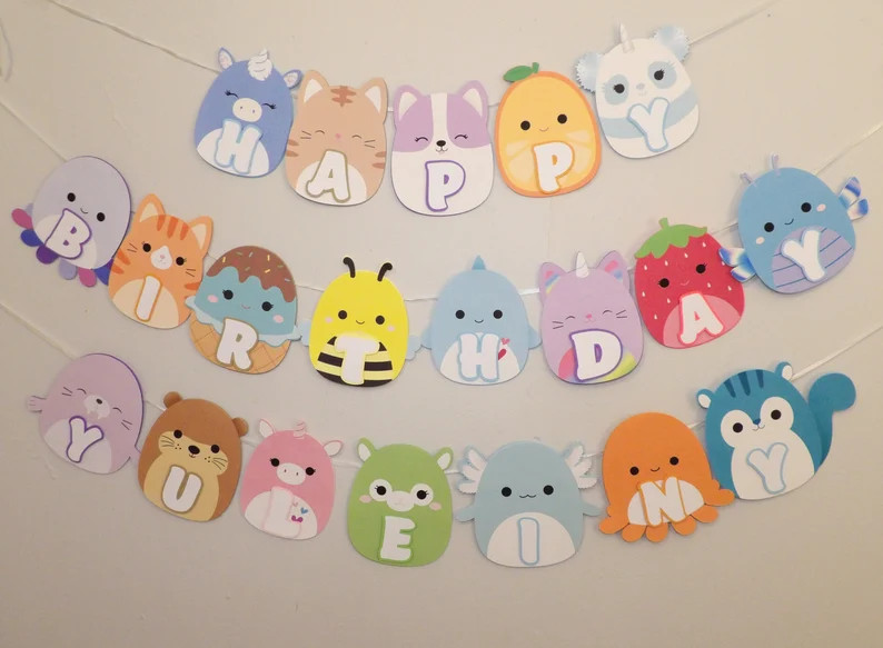 Squishmallow Birthday Banner - Etsy | Etsy (Global)