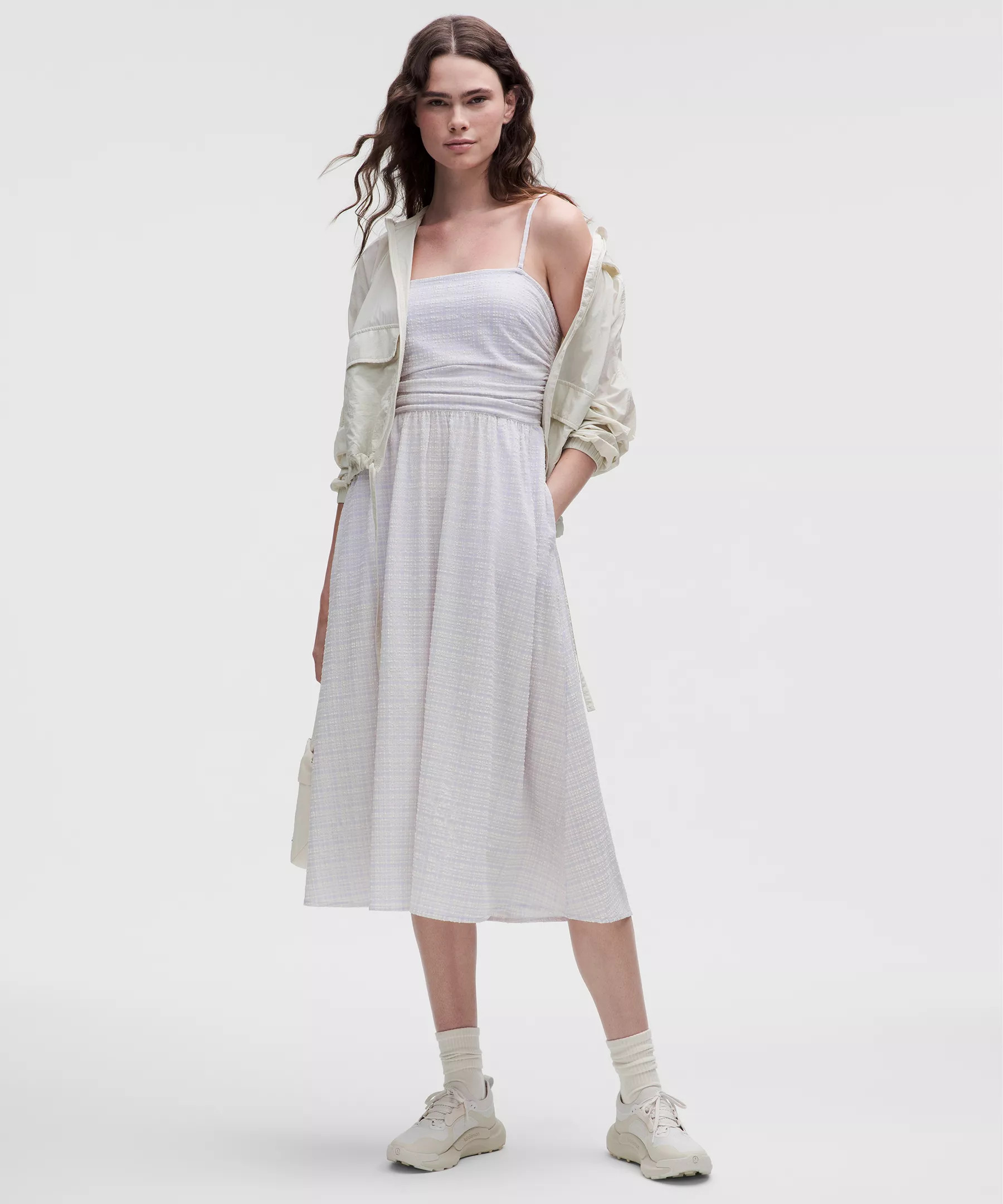 Seersucker Check Ruched Midi Dress | Lululemon (US)
