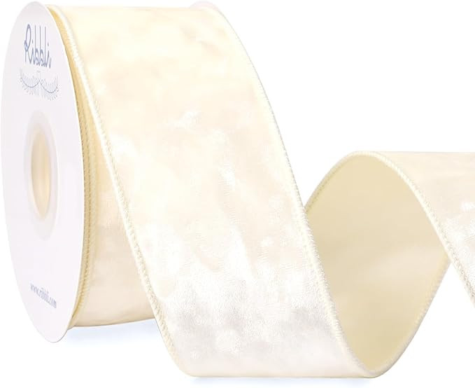 Ribbli Copper Brown Velvet Wired Ribbon 2.5 Inch Crushed Velvet Christmas Ribbon for Gift Wrappin... | Amazon (US)