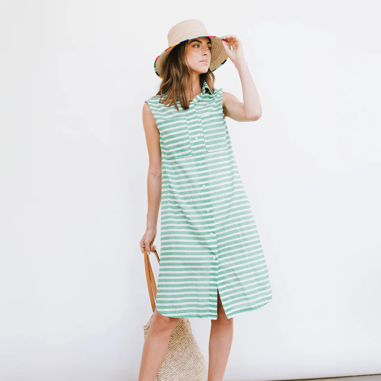 Green and White Bay Cover-Up | Sunshine Tienda