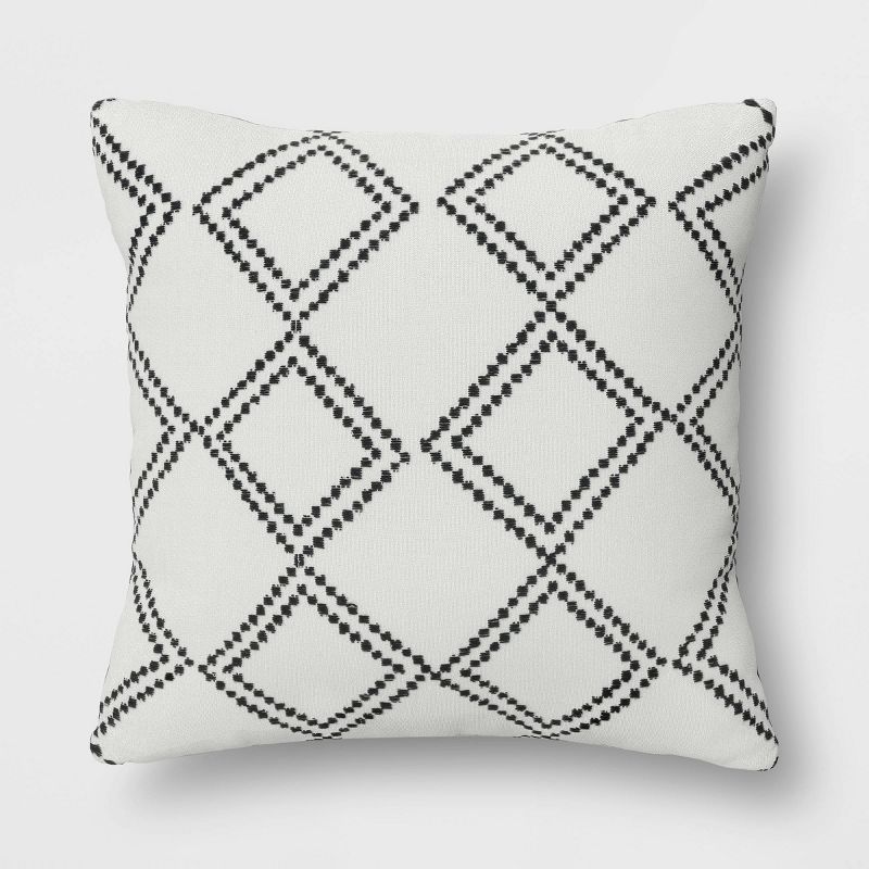Diamond Outdoor Throw Pillow Black/White - Threshold™ | Target