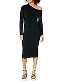 The Drop Women's Giselle Asymmetric Neckline Midi Sweater Dress, Black, XXS | Amazon (US)