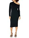 The Drop Women's Giselle Asymmetric Neckline Midi Sweater Dress, Black, XXS | Amazon (US)