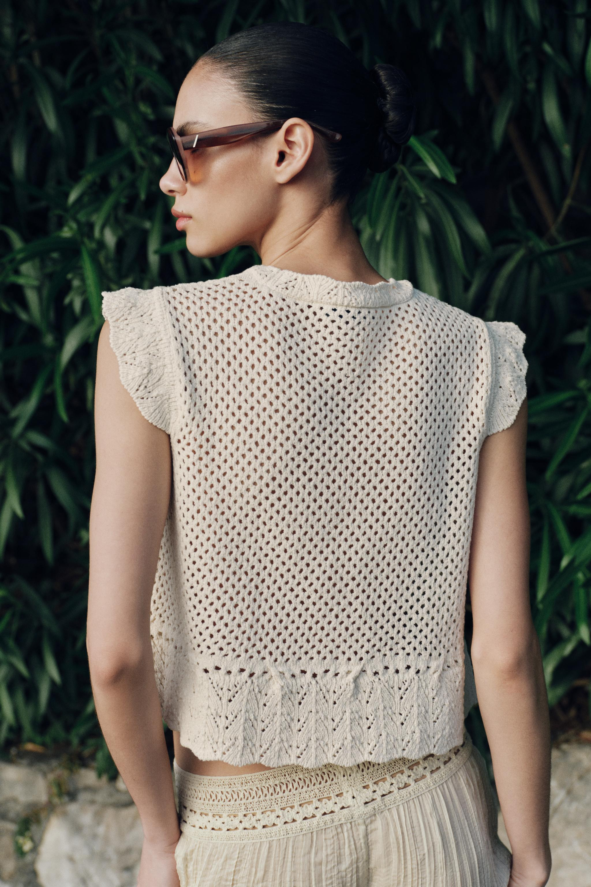 CUTWORK KNIT TOP | Zara UK