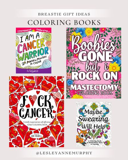 Gift Ideas for Breast Cancer Patients, Previvors, and Breasties - adult coloring books! For your crafty friend or artistic mom who wants to fill some recovery time with therapeutic coloring. 

#BRCA #giftideas #mastectomy #carepackage 

#LTKGiftGuide