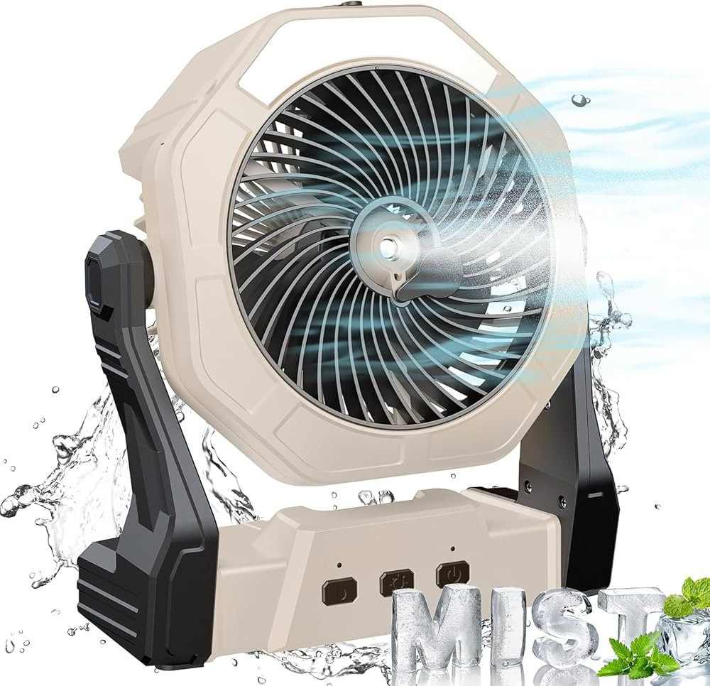 Ausic Portable Misting fan, 8-Inch Cooling Mist Fans, 10000mAh USB Rechargeable Battery Powered F... | Amazon (US)